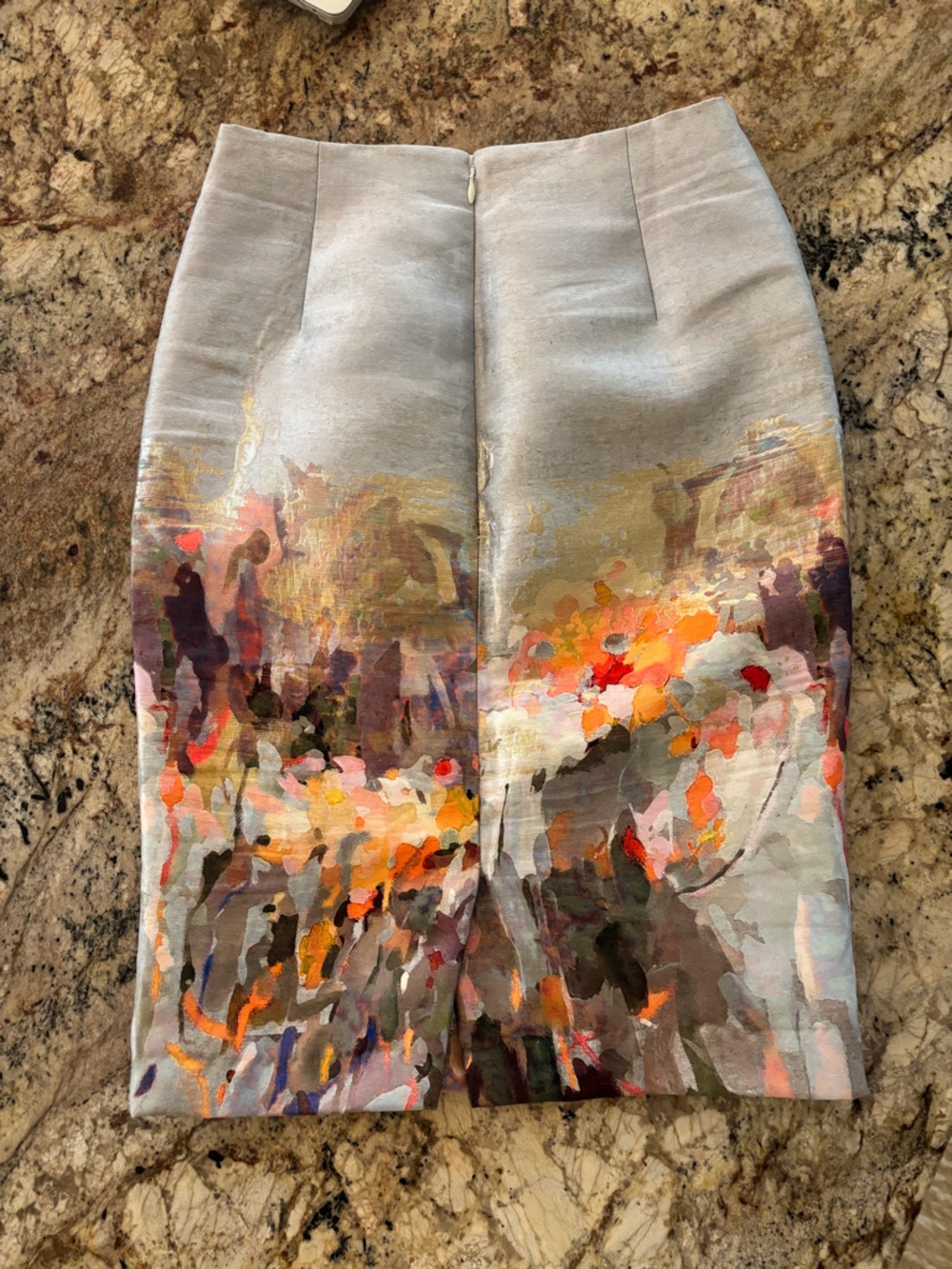 J.Crew Collection painted waterfall silk pencil skirt 4/6 - Picture 10 of 15